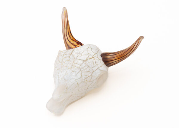 Glass Steer Skull Sculpture – Assorted Colors