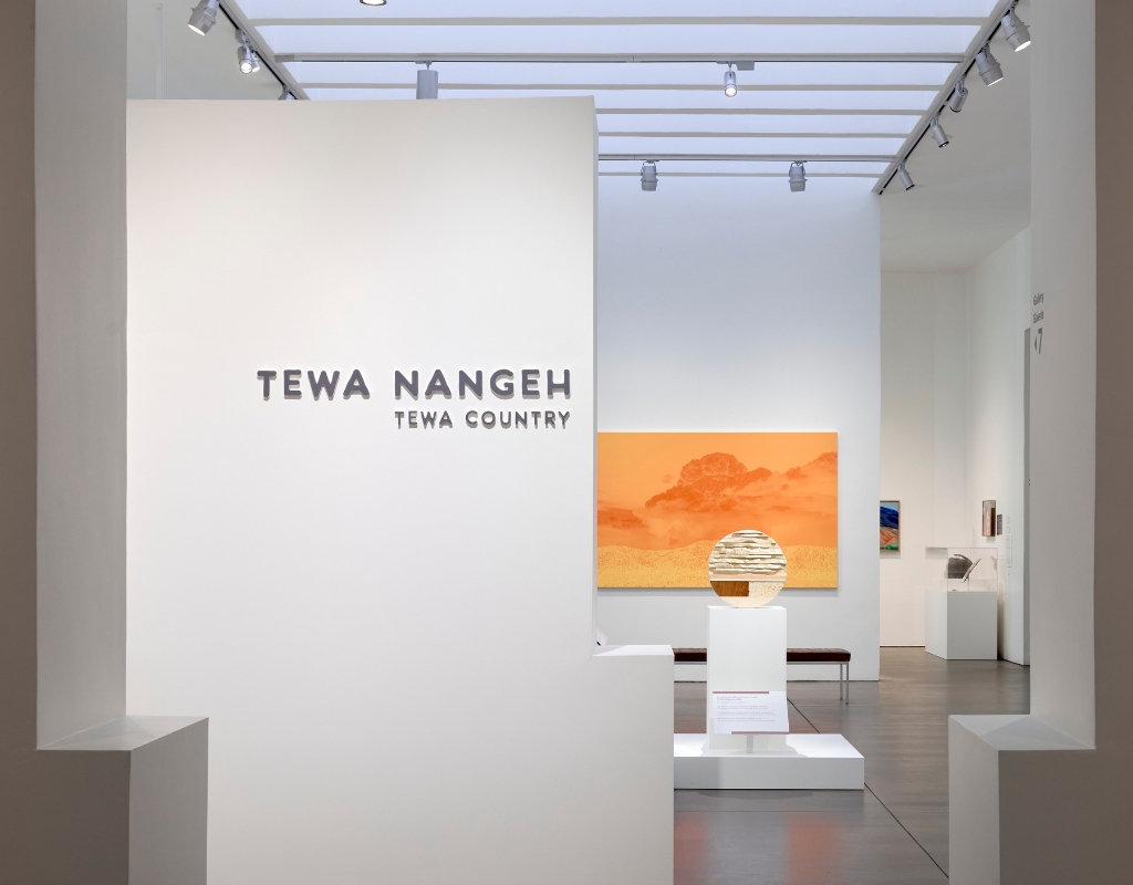 View of the entrance to the exhibition 'Tewa Nangeh/Tewa Country'