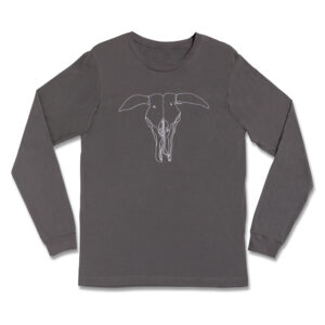 Long Sleeve Grey Skull T-Shirt - Unisex