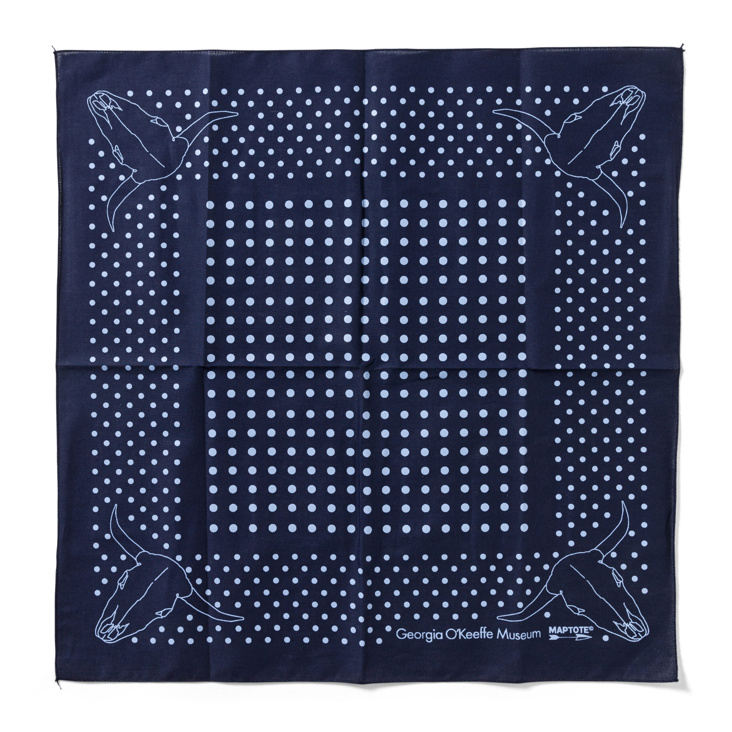 Dotted Skull Bandana - Navy - The Georgia O'Keeffe Museum