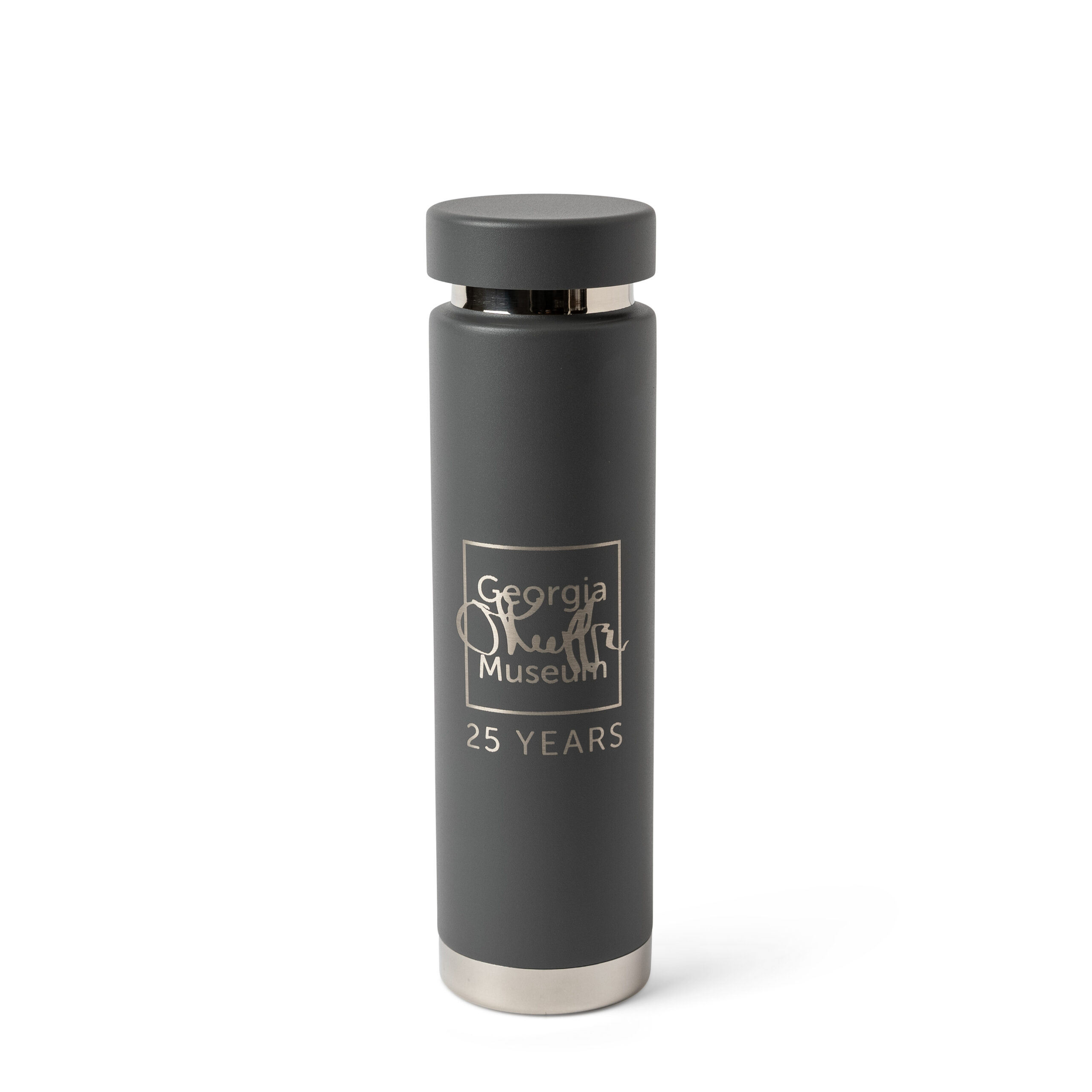 Large Matte Grey Water Bottle - Slim Fit - The Georgia O'Keeffe Museum