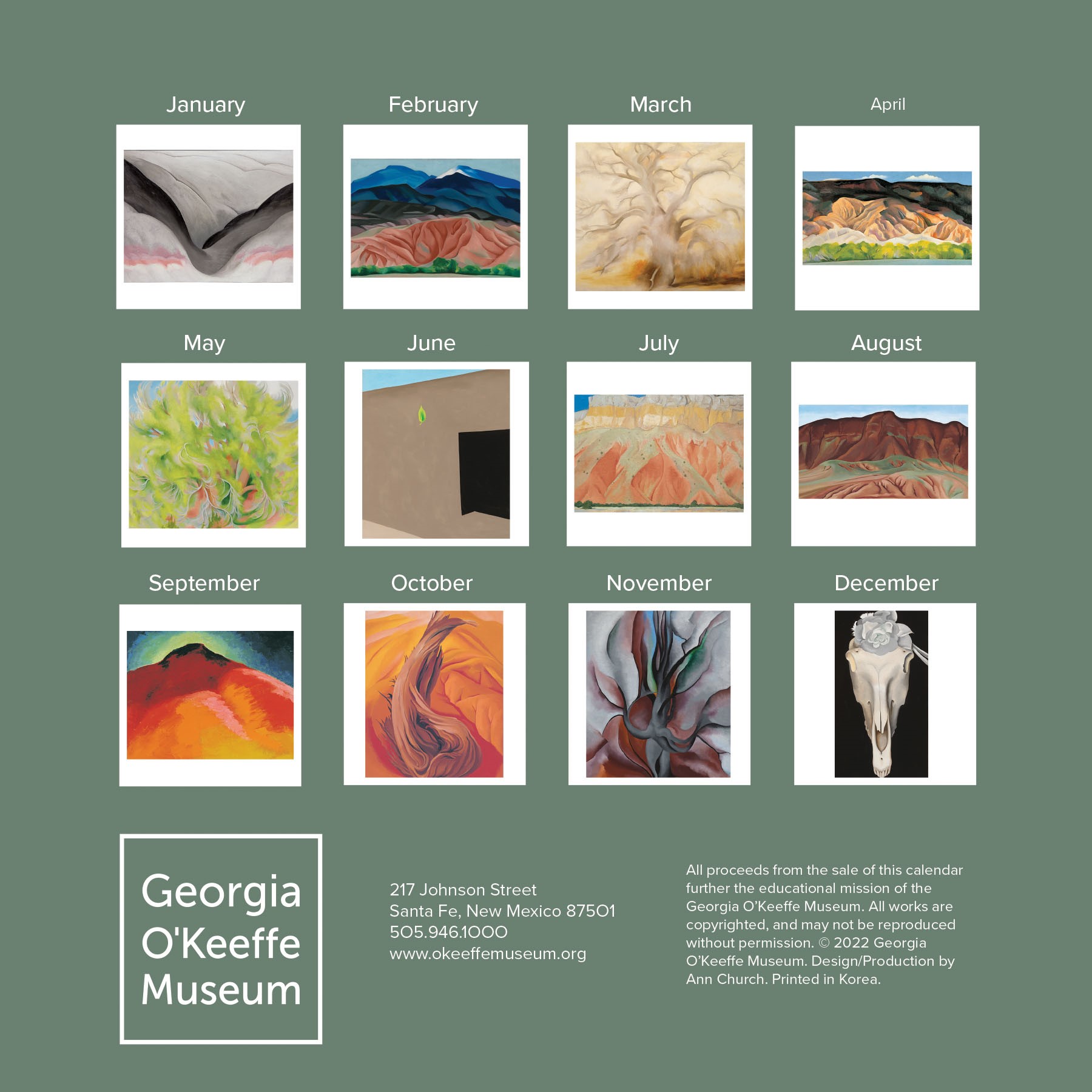 2023 Wall Calendar - The Georgia O'Keeffe Museum 2023 Wall Calendar - The Georgia O'Keeffe Museum