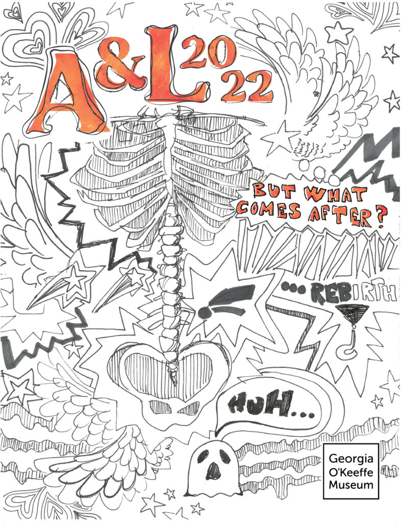 Cover of the A&L Zine from 2022 with black and white bold sketches and illustrations