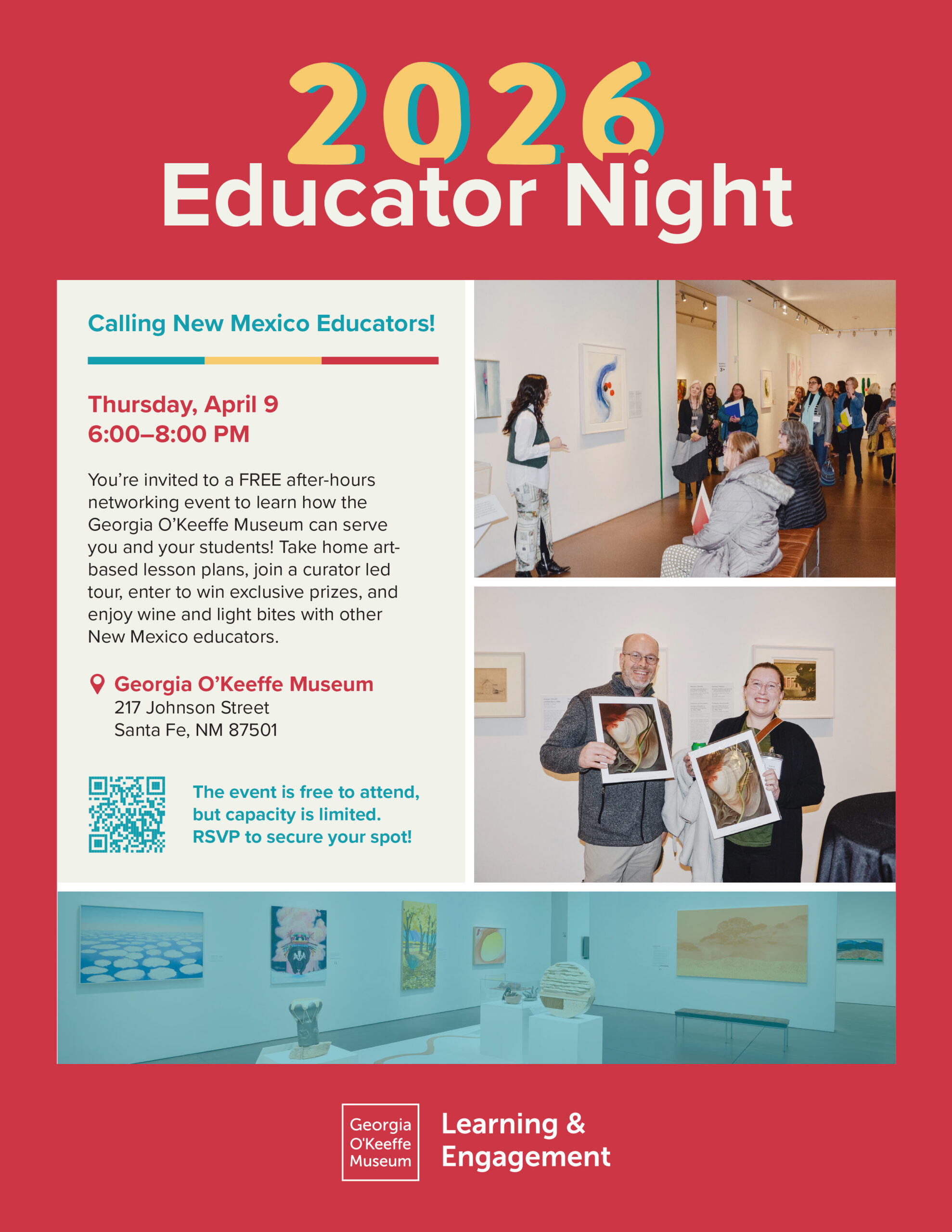 2026 Educator Night. Thursday, April 9. 6:00 PM - 8:00 PM