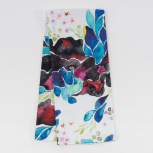 Hollyhock Larkspur Custom Tea Towel