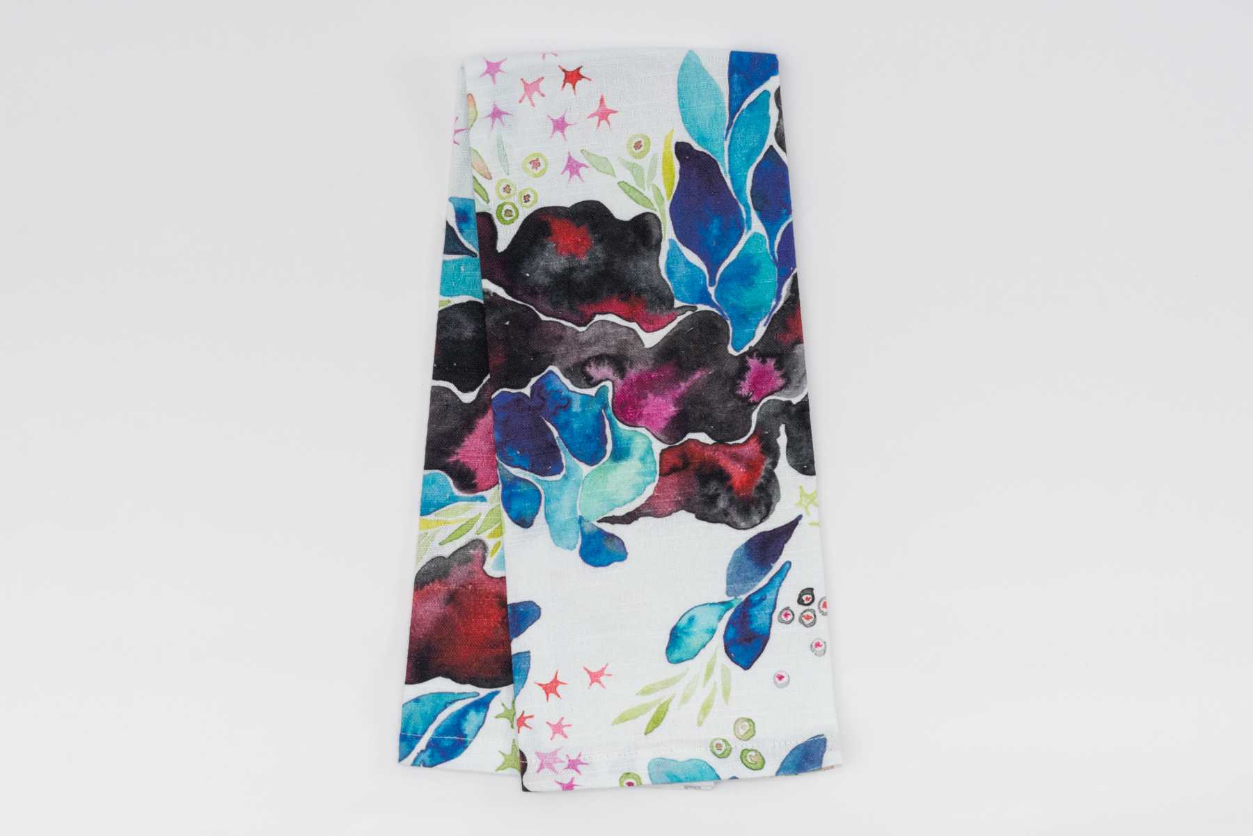 Hollyhock Larkspur Custom Tea Towel