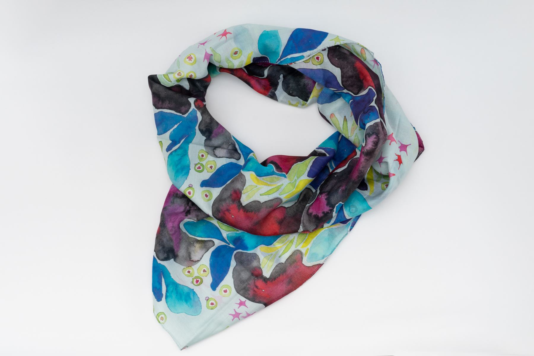 Hollyhock Larkspur Custom Scarf